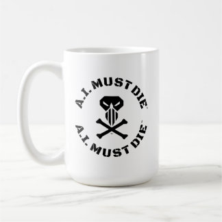 A.I. Must Die™ Logo Mok (Militaire Lettertype)