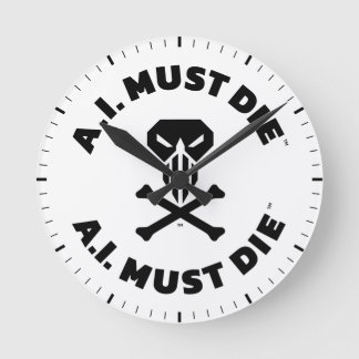 A.I. Must Die™ Logo (Vet Lettertype) Wandklok