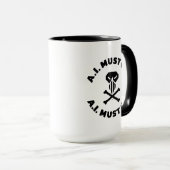 A.I. Must Die™ Logo (Vet Schrift) Combo Mok (Voorkant rechts)