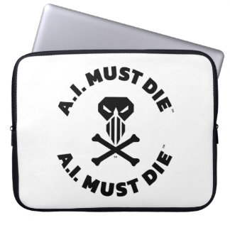 A.I. Must Die™ Logo (Vet Schrift) Laptop Hoes