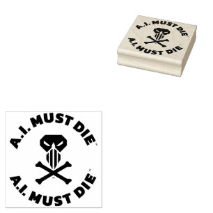 A.I. Must Die™ Logo (Vet Schrift) Stempel