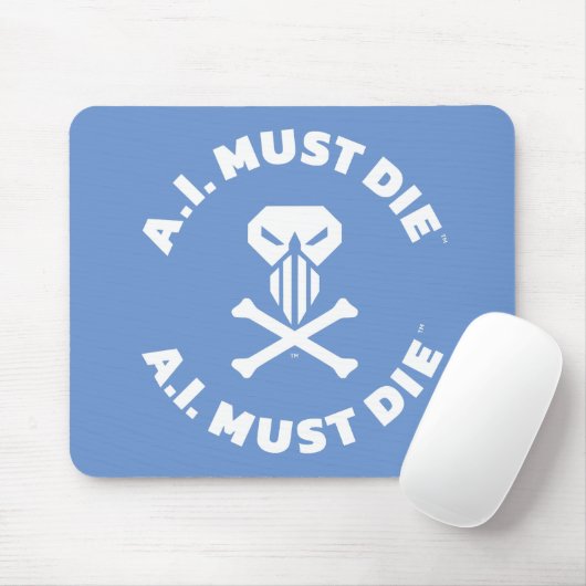 A.I. Must Die™ Logo (White Font) Muismat (Met muis)