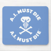 A.I. Must Die™ Logo (White Font) Muismat (Voorkant)