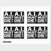 A.I. Must Die™ Logo (White Font) Stickers (Vel)