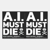 A.I. Must Die™ Logo (White Font) Stickers (Voorkant)