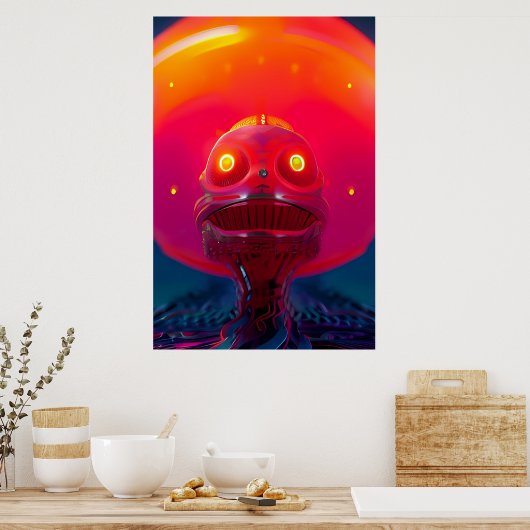 A.I. New Dawn Psychedelic Sci-Fi Dream Poster (Keuken)