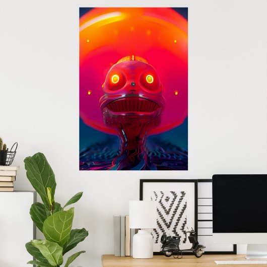 A.I. New Dawn Psychedelic Sci-Fi Dream Poster (Thuiskantoor)