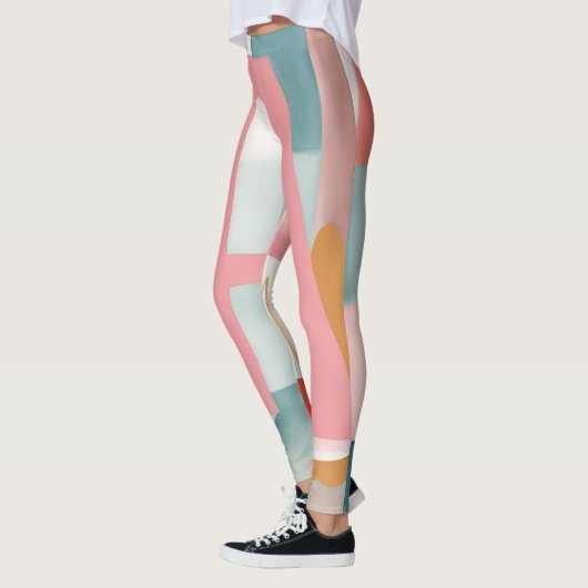A in Pink AI-kunst Leggings (Links)