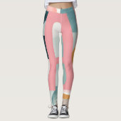 A in Pink AI-kunst Leggings (Voorkant)