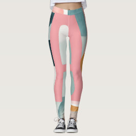 A in Pink AI-kunst Leggings