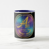 'A' Initiaal Monogrammokkop Set - Ananya's Opricht Mok (Midden)