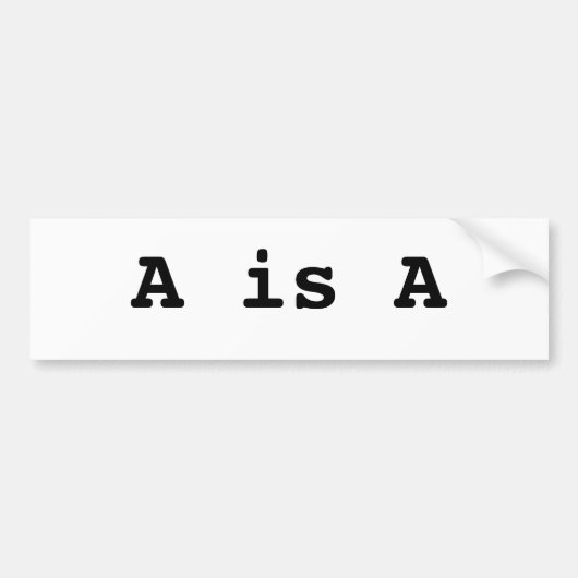 A is A = het identiteitsrecht Bumpersticker (Voorkant)
