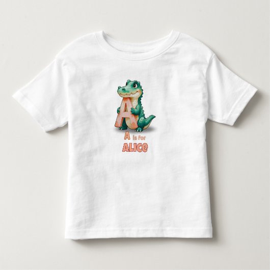 A is for Alice– Personalized Toddler T-Shirt (Voorkant)