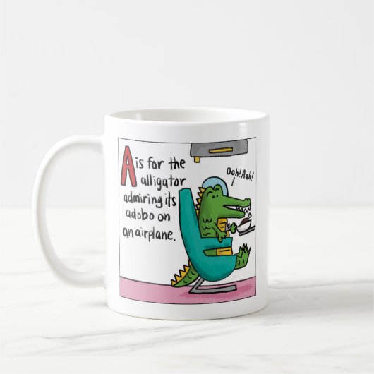 A is for Alligator Adobo T-Shirt Koffiemok (Links)