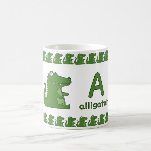 A is for Alligator – Fun Alphabet Cup Design Koffiemok (Center)