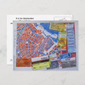 A is for Amsterdam postcard Briefkaart (Voorkant / Achterkant)