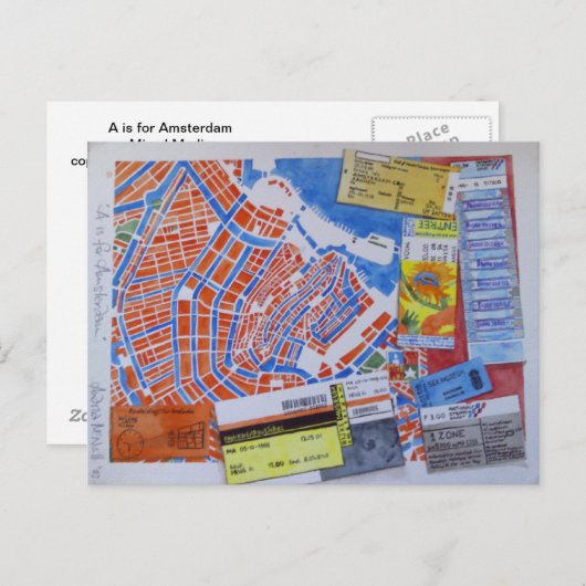 A is for Amsterdam postcard Briefkaart (Voorkant / Achterkant)