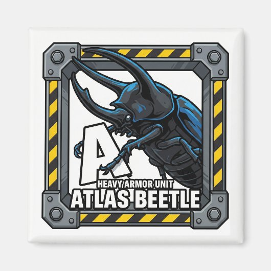 A is for Atlas Beetle – GTA Style ABC Learning Magneet (Voorkant)