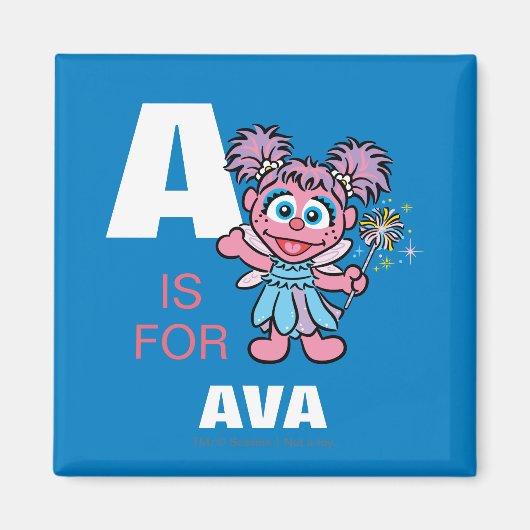 A is voor Abby Cadabby | Jouw namen toevoegen Magneet (Voorkant)