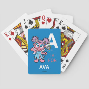 A is voor Abby Cadabby   Jouw namen toevoegen Pokerkaarten