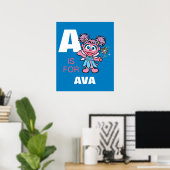 A is voor Abby Cadabby | Jouw namen toevoegen Poster (Thuiskantoor)