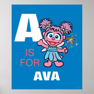 A is voor Abby Cadabby Jouw namen toevoegen Poster