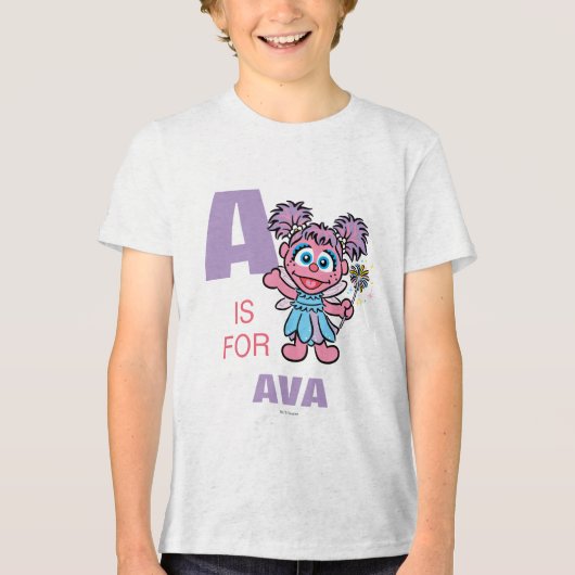A is voor Abby Cadabby | Jouw namen toevoegen Tri-Blend Shirt (Voorkant)