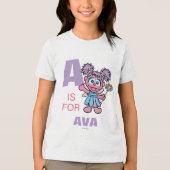 A is voor Abby Cadabby | Jouw namen toevoegen Tri-Blend Shirt (Voorkant)