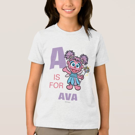 A is voor Abby Cadabby | Jouw namen toevoegen Tri-Blend Shirt (Voorkant)