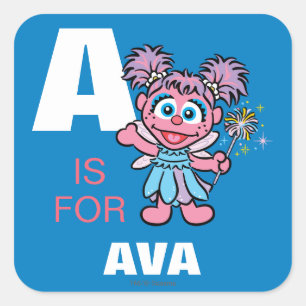 A is voor Abby Cadabby   Jouw namen toevoegen Vierkante Sticker