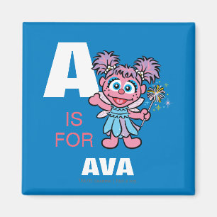 A is voor Abby Cadabby   Voeg je naam toe Magneet