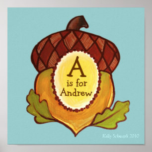 A is voor Acorn (Mighty Oak in Progress) Canvas Poster