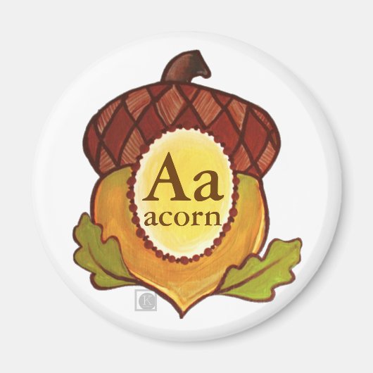 A is voor Acorn (Mighty Oak in Progress) Magneet (Voorkant)