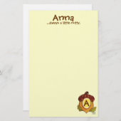 A is voor Acorn Personalized Briefpapier (Voorkant / Achterkant)
