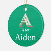 A is voor Aidan Kerst Ornament Aangepaste naam (Links)