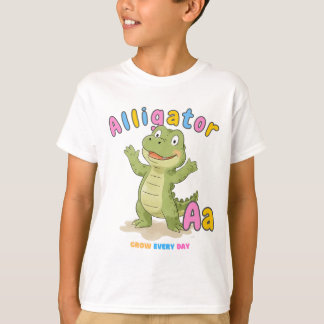 "A is voor Alligator" Alphabet T-shirt - elke dag 