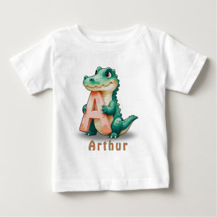 A is voor Alligator – Op maat gemaakte baby T-shir