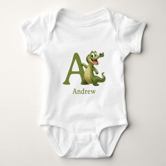A is voor Alligator Personaliseer Romper (Voorkant)