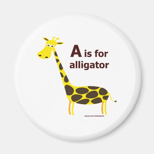 A IS VOOR ALLIGATOR T-SHIRTS EN GESCHENKEN MAGNEET (Voorkant)