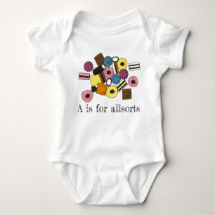 A is voor Allsorts Licorice All Sorts Snoep Sweets Romper