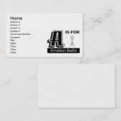 A is voor amateurradio visitekaartje (Voorkant / Achterkant)