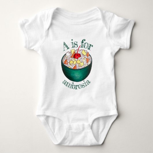 A is voor Ambrosia Coconut Marshmallow Fruitsalad Romper (Voorkant)