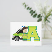 A is voor Ambulance Briefkaart (Staand voorkant)
