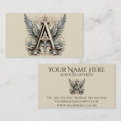 A is voor Angel Alphabet Letter Initiaal Visitekaartje (Voorkant / Achterkant)