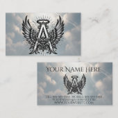 A is voor Angel Alphabet Letter Initiaal Visitekaartje (Voorkant / Achterkant)