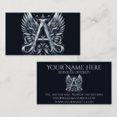 A is voor Angel Alphabet Letter Initiaal Visitekaartje (Voorkant / Achterkant)