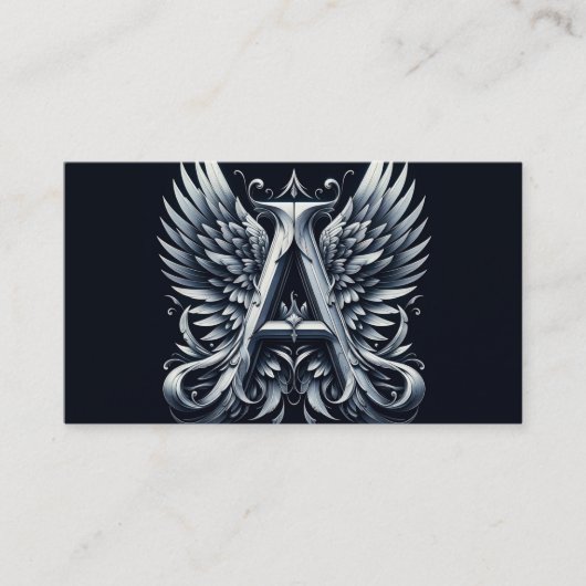 A is voor Angel Alphabet Letter Initiaal Visitekaartje (Voorkant)