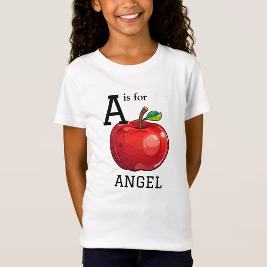 A is voor Angel Apple T-shirt (Voorkant)