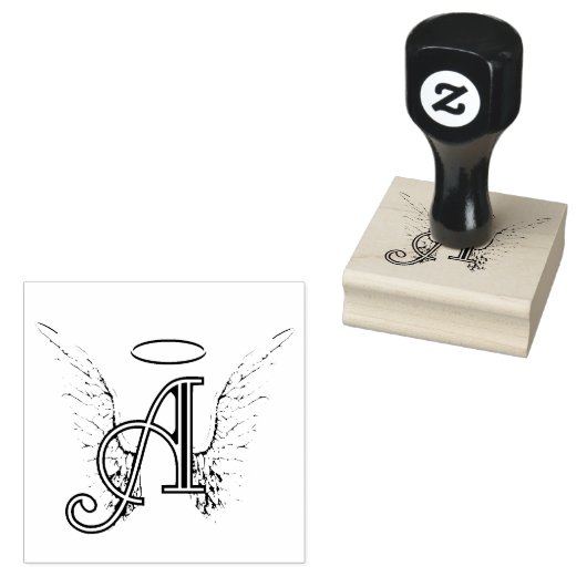 A is voor Angel Rubberstempel (Gestempeld)