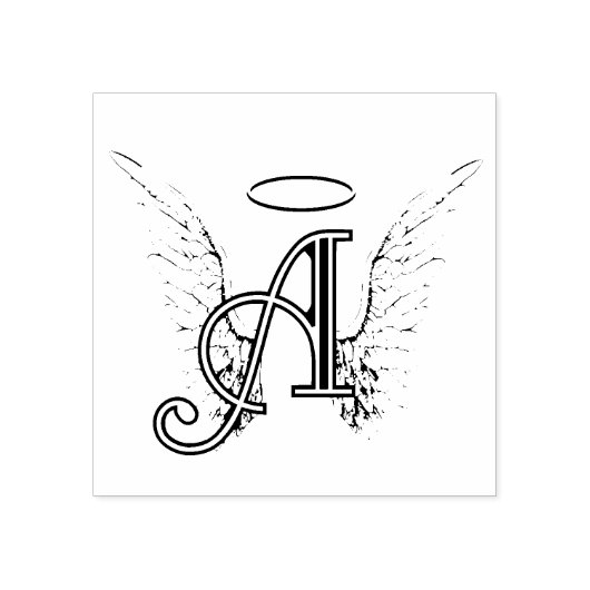 A is voor Angel Rubberstempel (Afrduk)